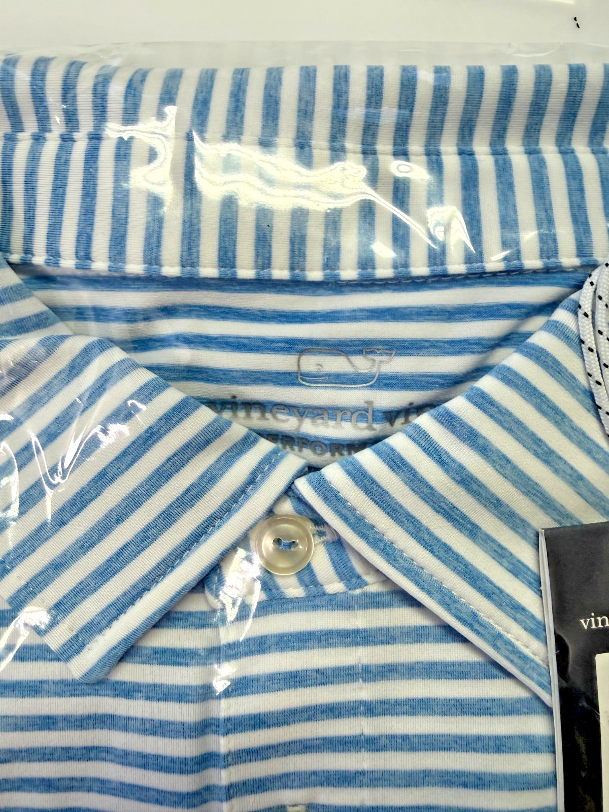 Vineyard Vines Striped Winstead Sankaty Polo – XL – Blue & White Mens Shirt