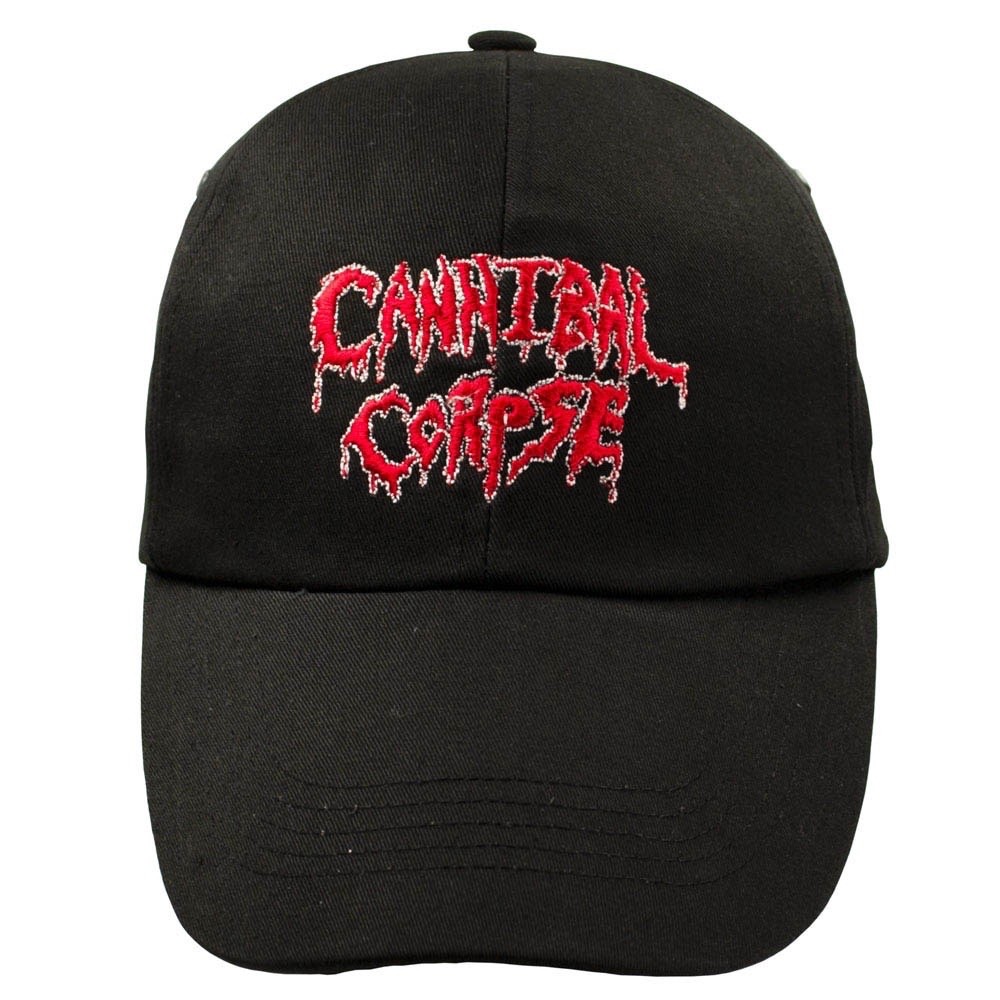 CANNIBAL CORPSE logo black cap with embroidered logo. Adjustable one size