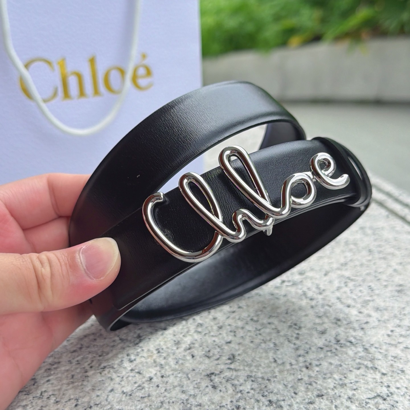 Chloe Black leather belt