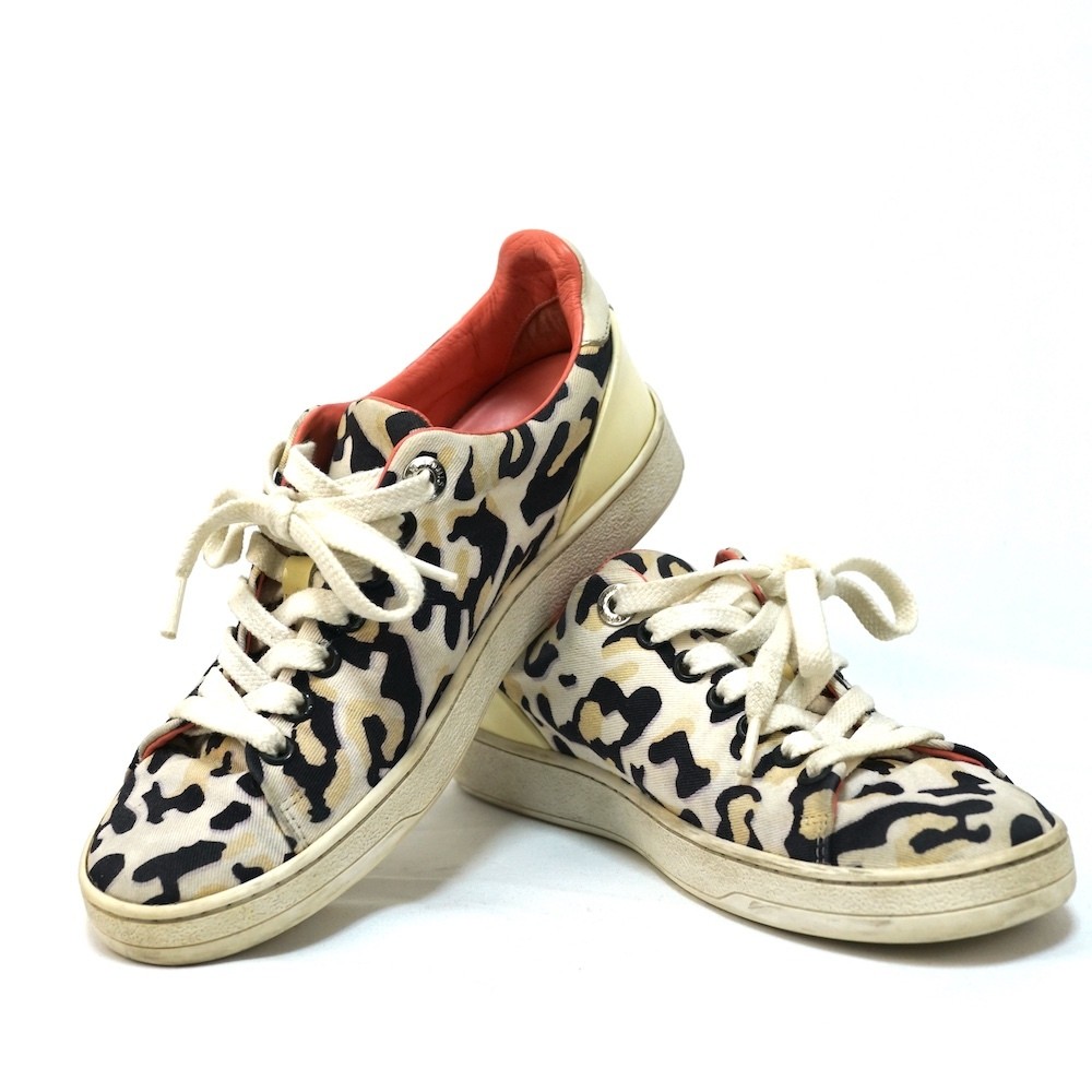 LOUIS VUITTON Frontrow Sneakers Leopard Print Womens Size 35 (Approx. 22.5cm)