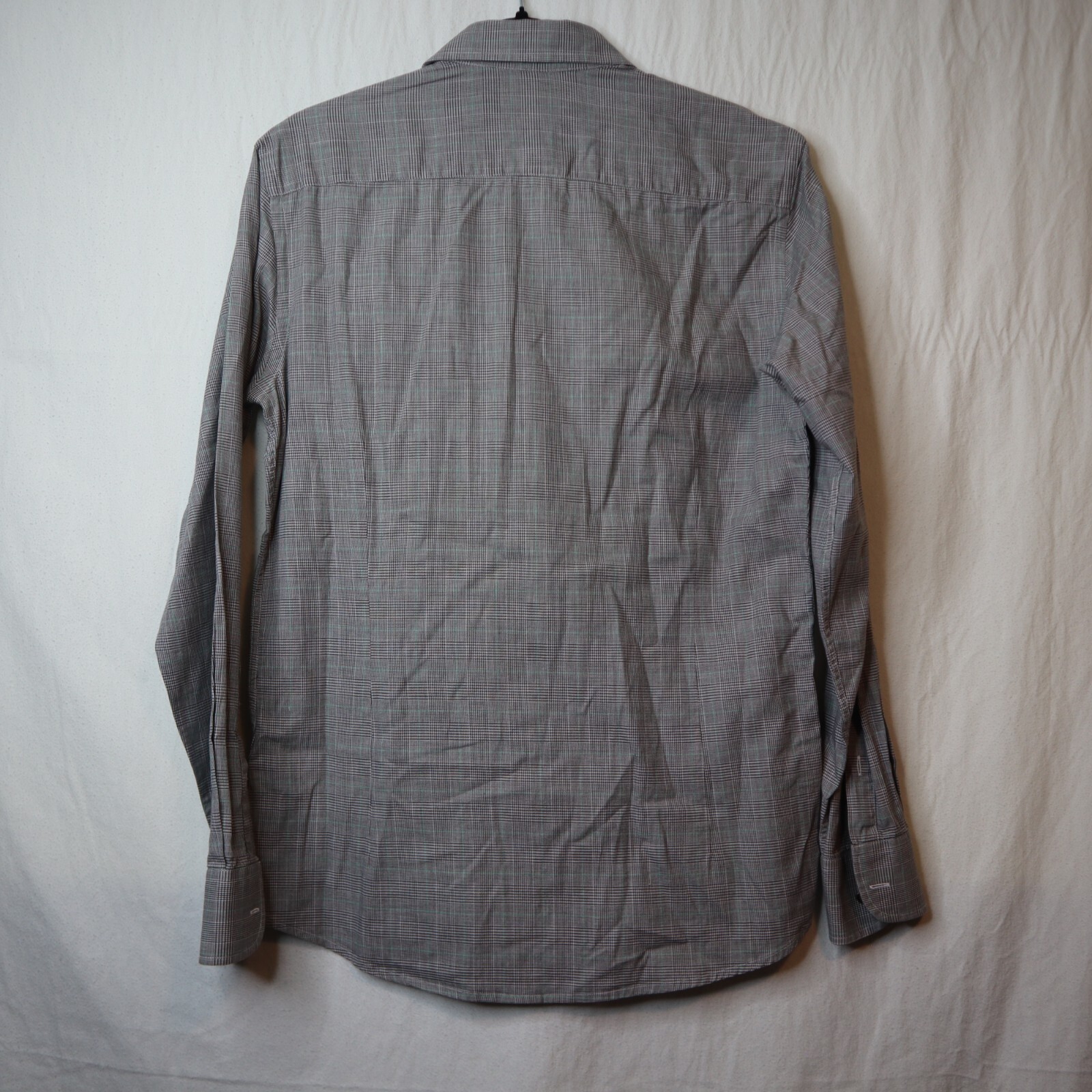 Hackett Mayfair London Button Shirt Mens Medium Gray Plaid Slim Fit Casual GUC