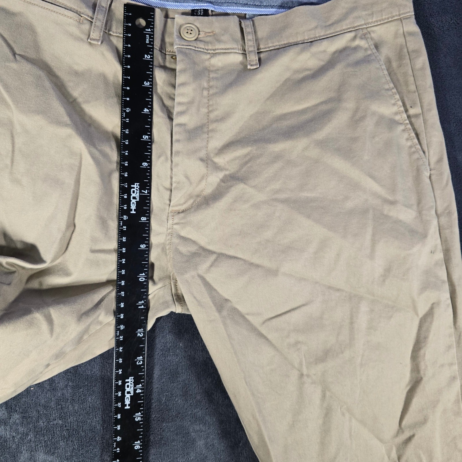 J.Crew Stretch Chinos Pants Casual Everyday Khaki Beige W35 L32 Mens 35×32