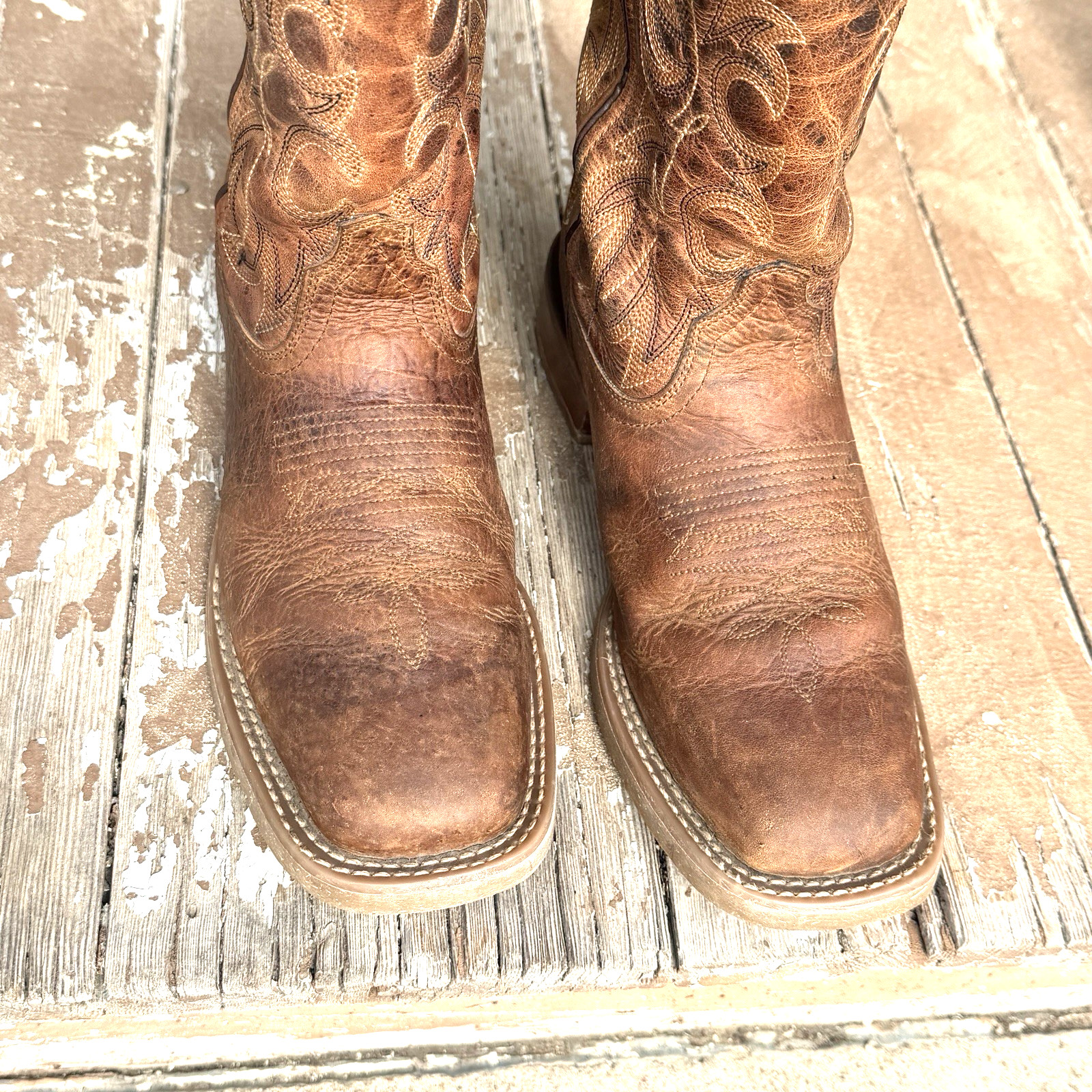 Laredo 7835 Durant Men’s 7.5 D Brown Leather Square Toe Western Cowboy Boots
