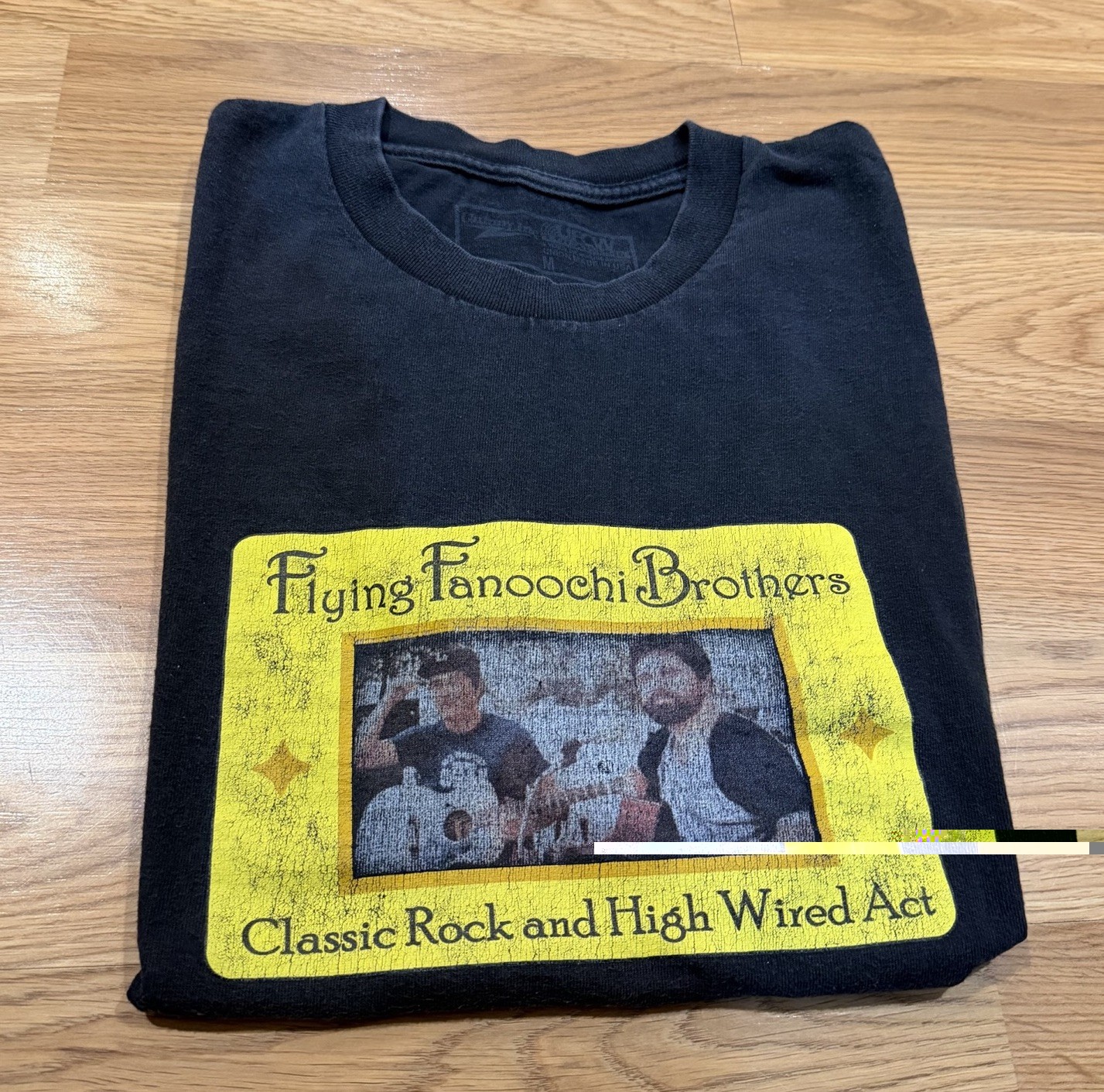 Vintage Flying Fanoochi Brothers Classic Rock T Shirt Local Band Tee Mens Medium