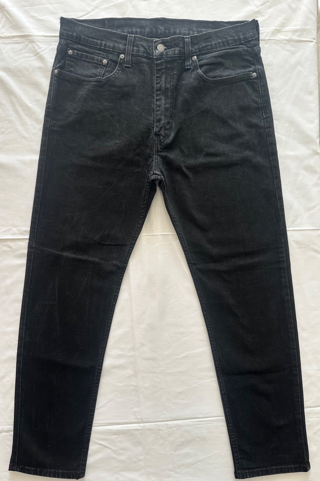 Levi’s 502 Men’s Regular Taper Black Denim Jeans Size W36 L32 Water Less™ Stretc