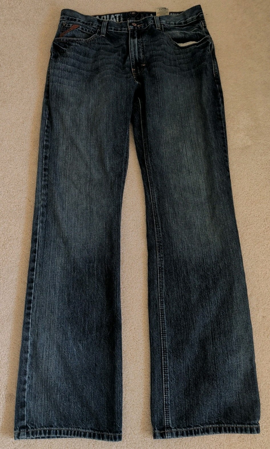 Ariat M4 Low Rise Boot Jeans Mens 34×36 Blue Relaxed Denim Medium Western *