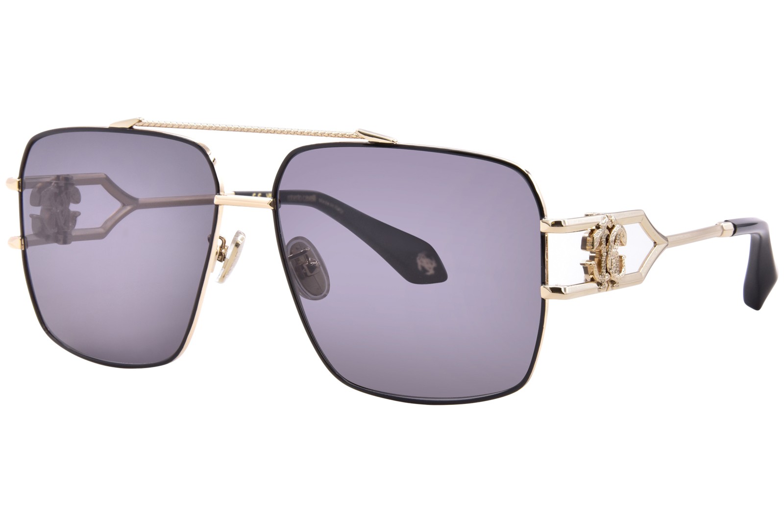 Roberto Cavalli SRC131 0301 Sunglasses Rose Gold/Grey Square Shape 61mm