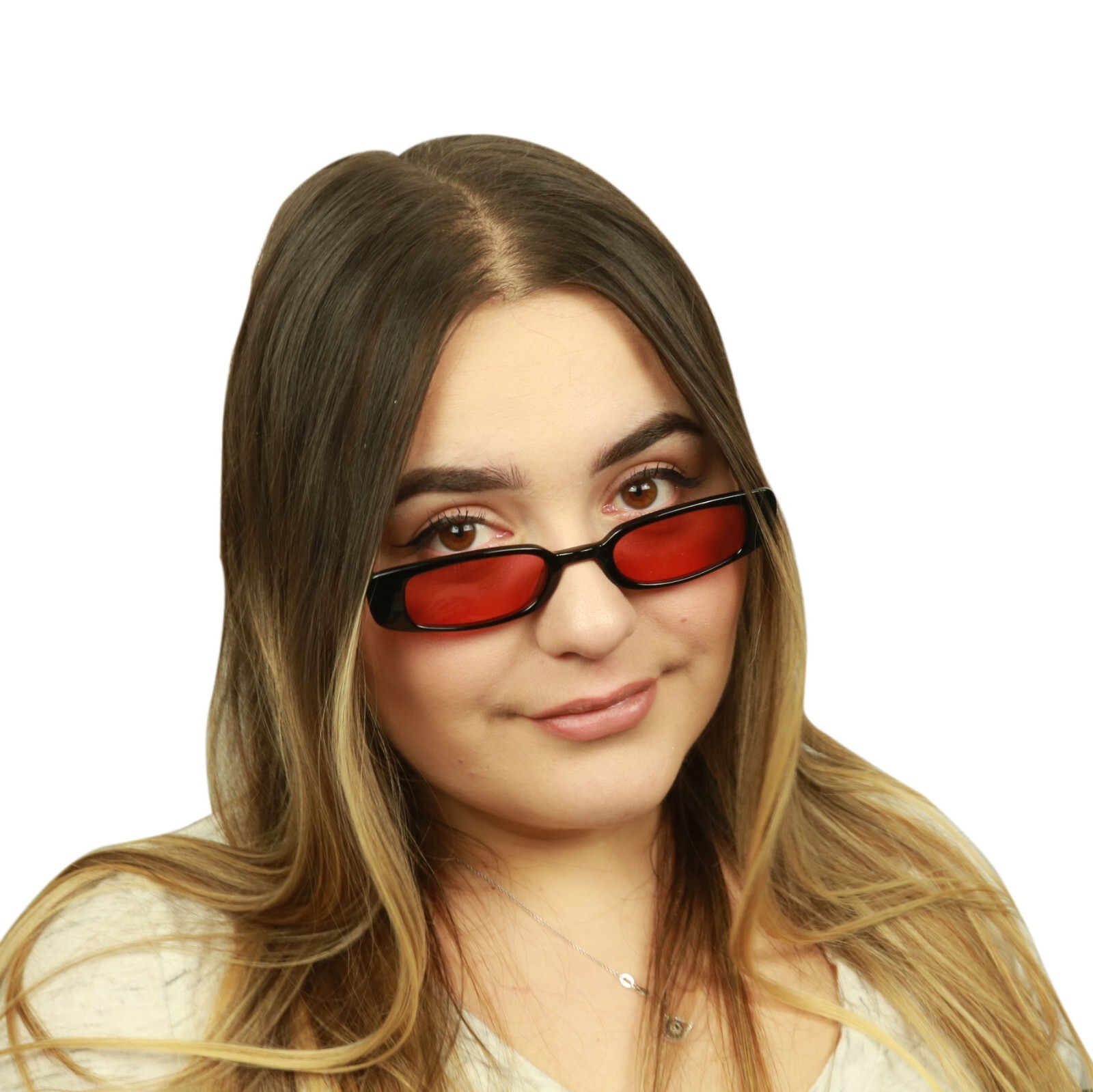 ShadyVEU Retro 90’s Colorful Tint Lens Shades Rectangular Clout Slim Sunglasses