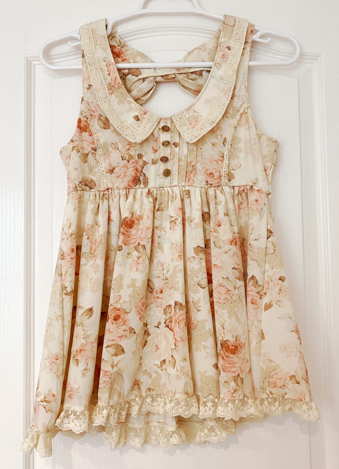 Liz Lisa Floral Blouse Top Pink Lace Blouse Vintage Hime Retro Gyaru Small JAPAN