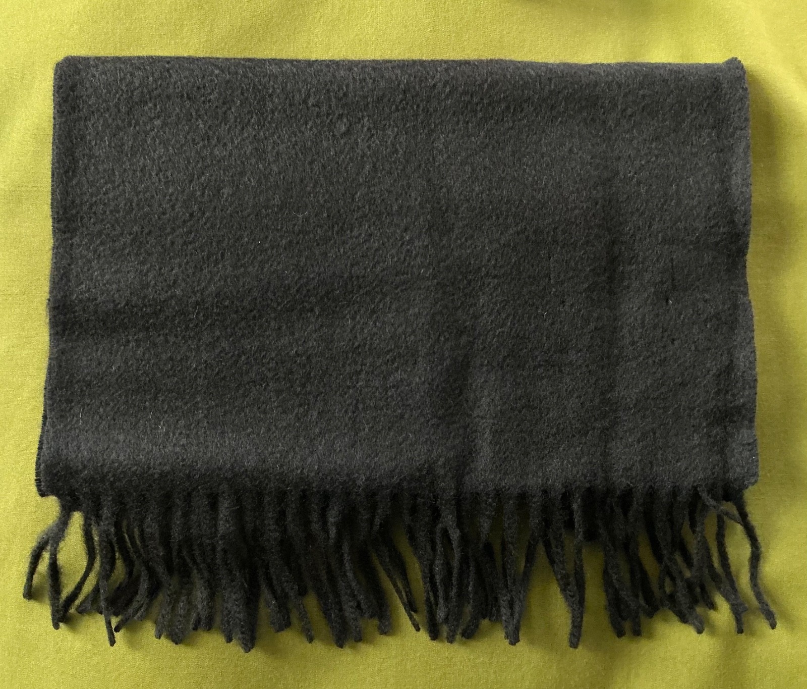 NEW Claiborne Rectangular Fringed Cashmere Scarf Black 66/11.5 in