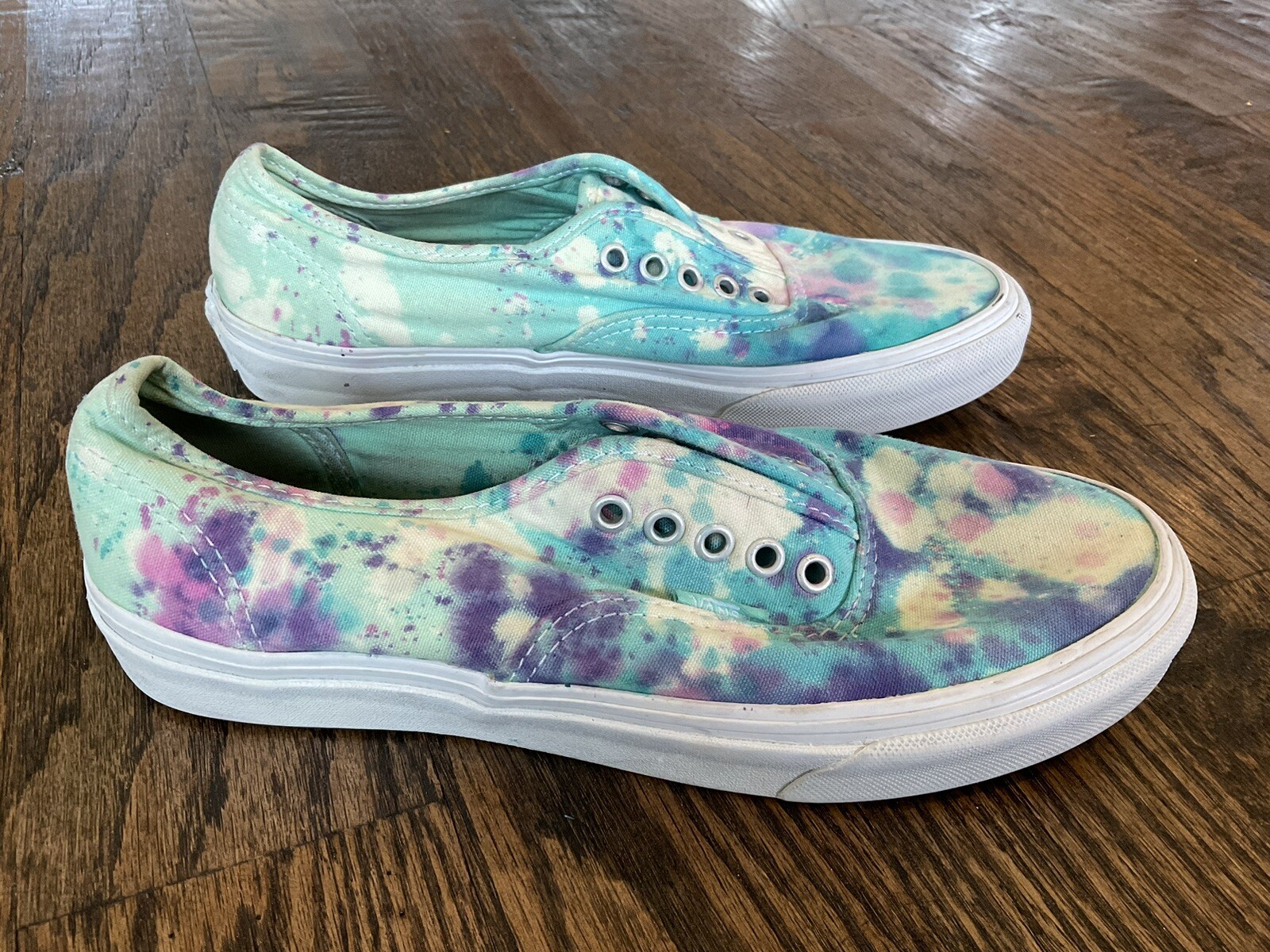VANS T375 Skate Sneakers Tie Dye Lace Up Skate Shoes US Size Men 5.5 Women 7