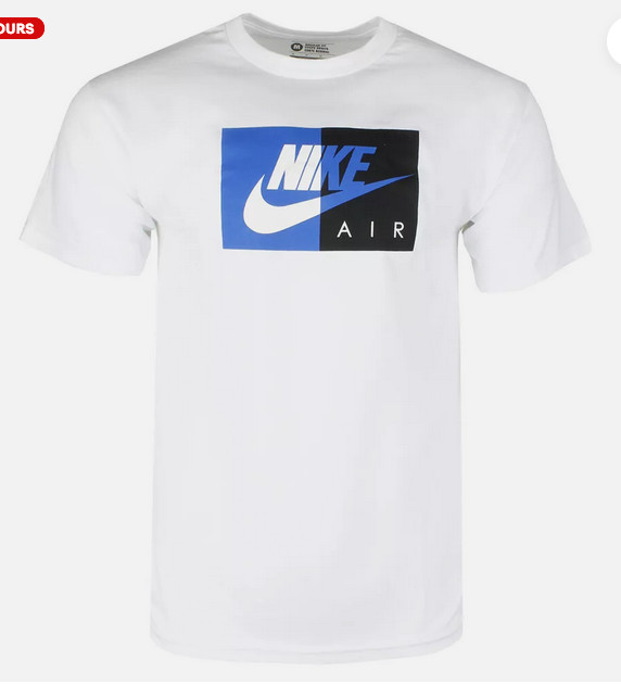 2015 NIKE Vintage Air Color Block WHITE Regular Fit Short Sleeve T-shirt NWT
