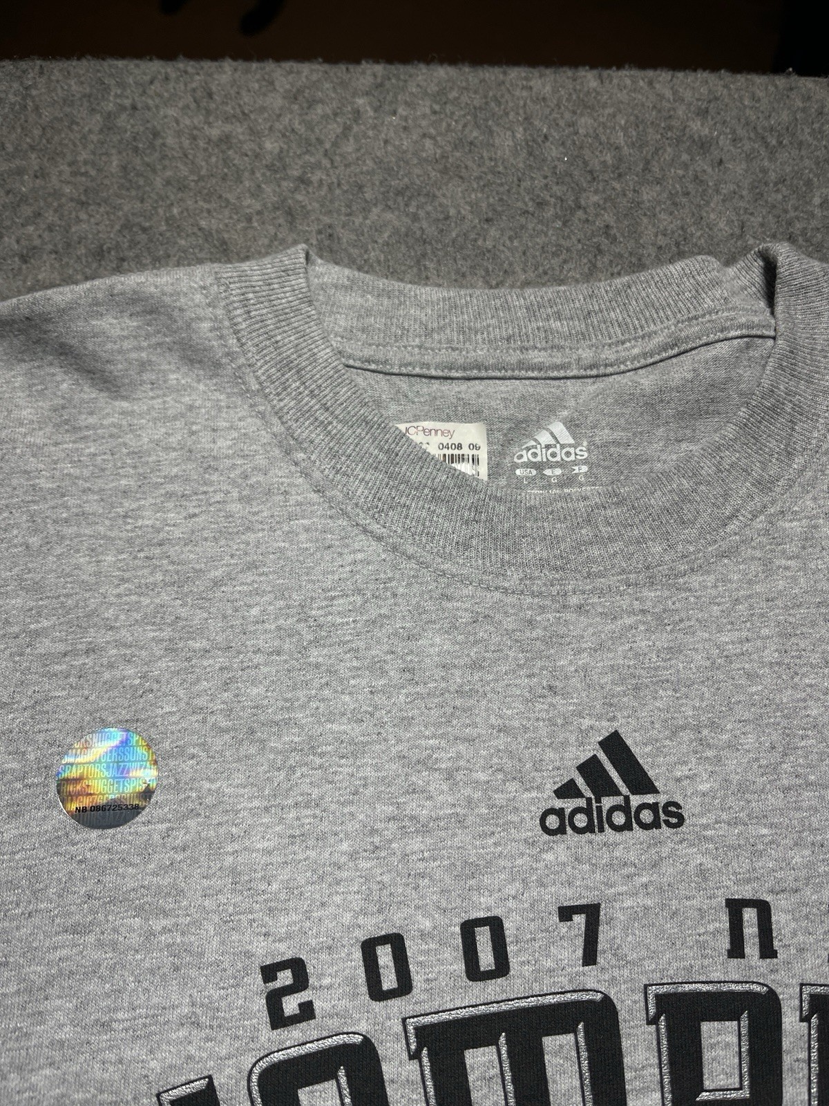 NEW San Antonio SPURS NBA FINALS Champions locker Room Lg Adidas Gray 2007 Shirt