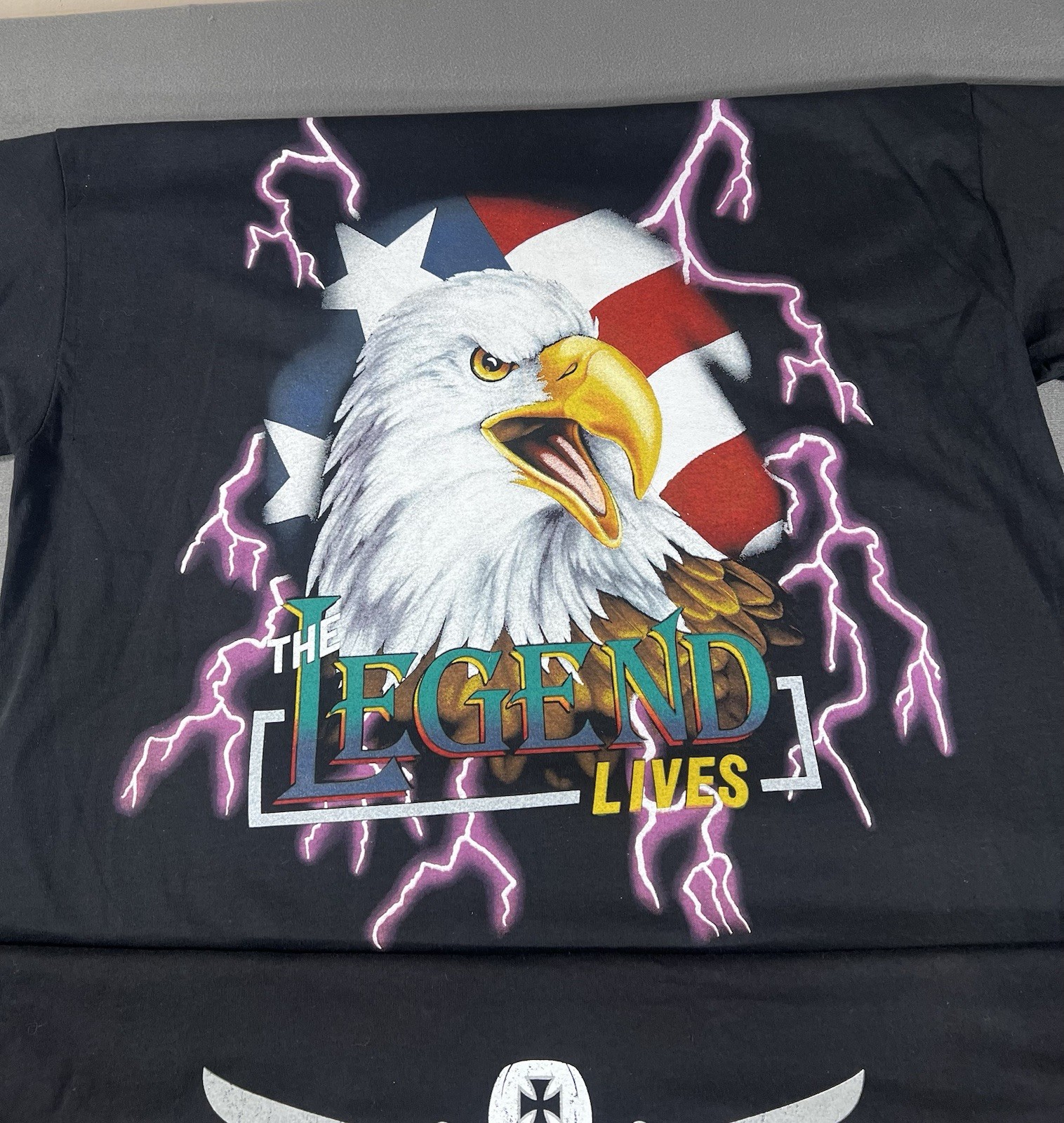 VTG American Thunder 90s Biker Black Sz XL Graphic Tennessee River T-shirts X3