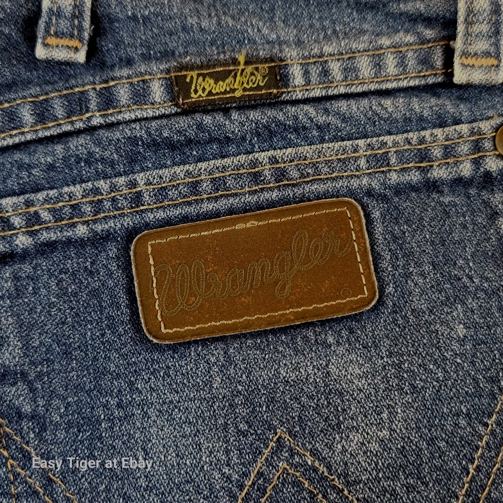 VTG Wrangler Mens 47MWZ Regular Fit Cowboy Cut Jeans 47MWZPW 38×30 Crease Starch