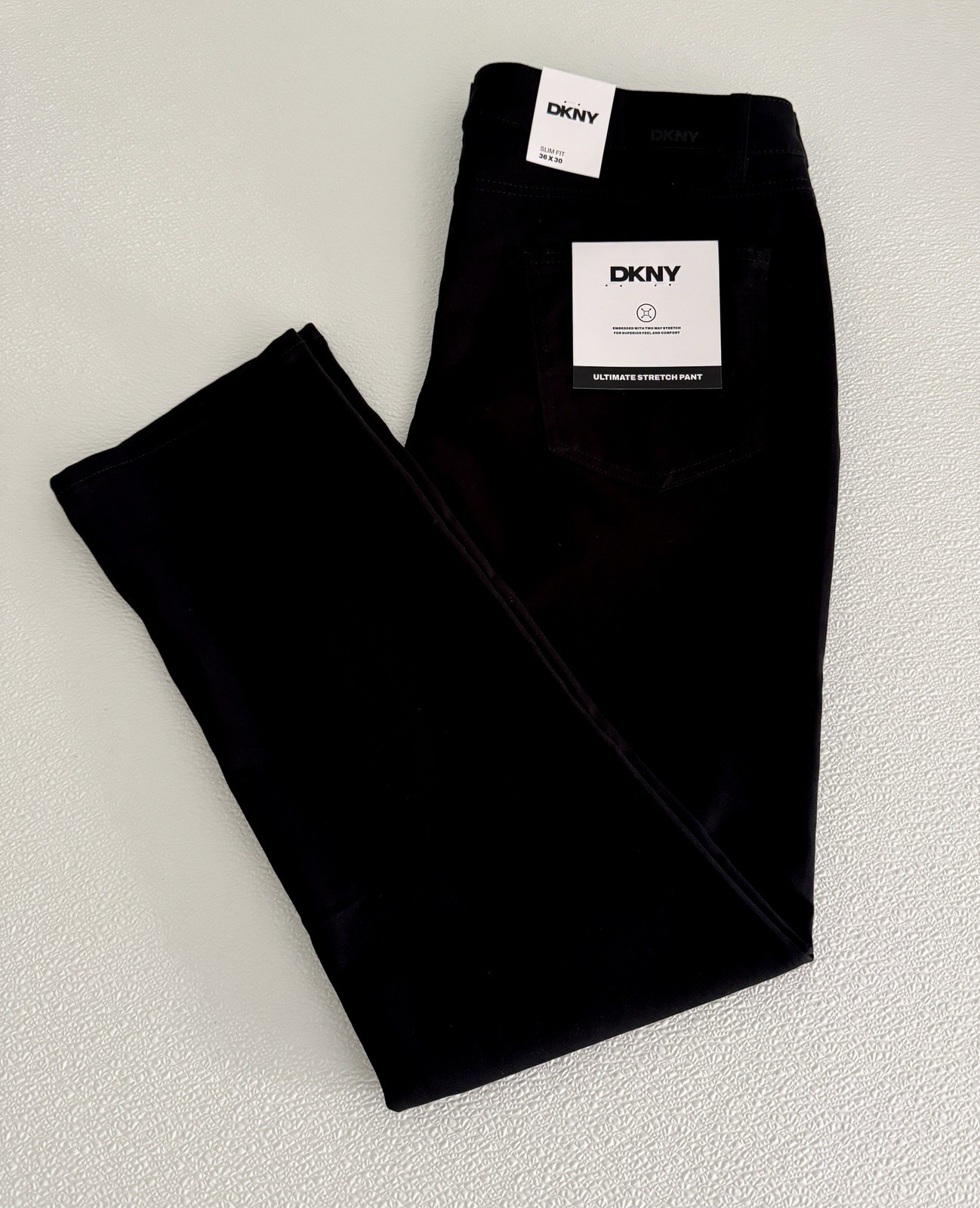 NWT DKNY Mens Ultimate Stretch Pants Stanton Slim Fit 32 33 34 36 38 Black O3