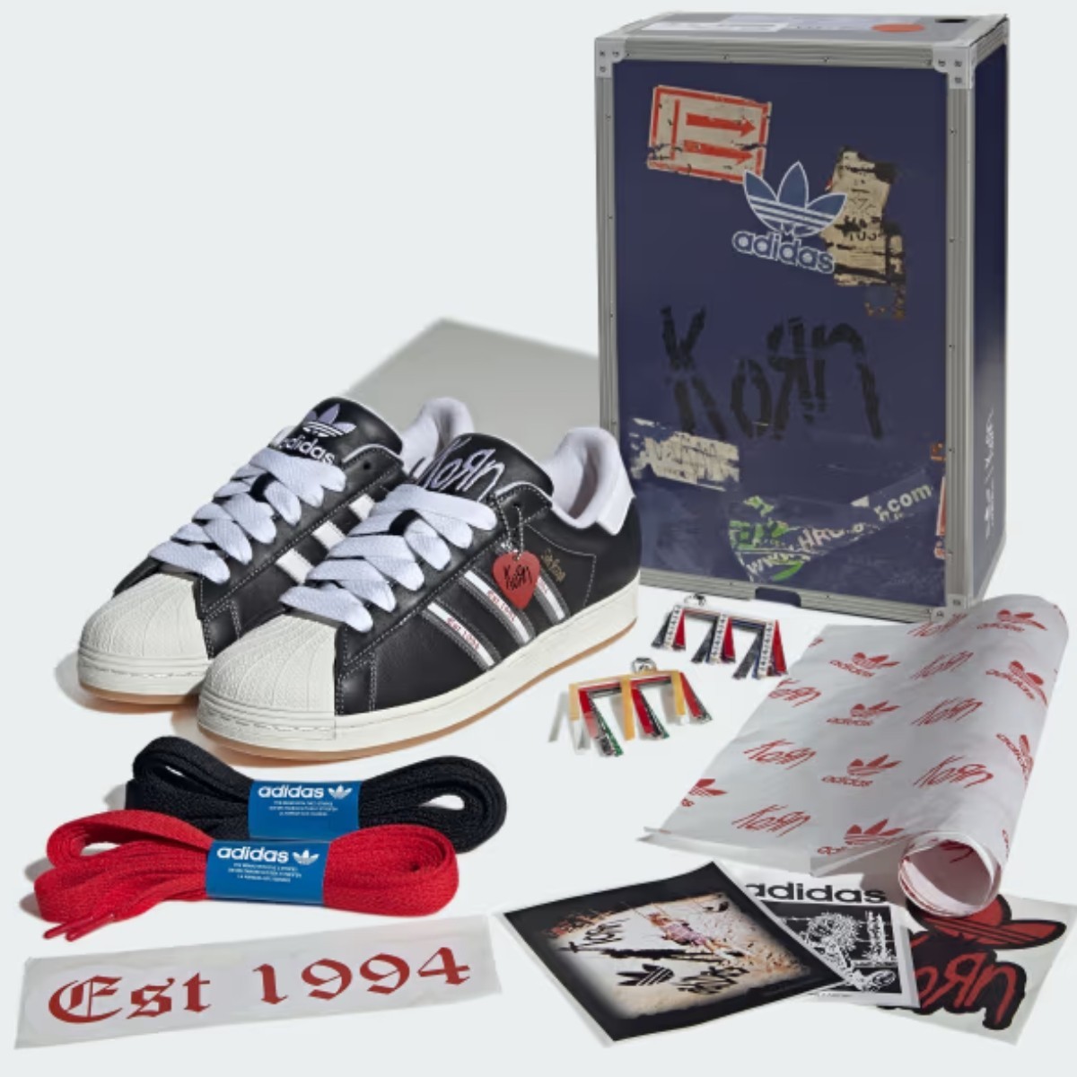 IH1313 Korn Originals Superstar Core Black White Better Scarlet Men Size US 6-11