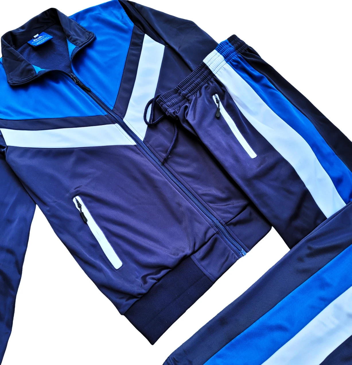 Men’s Tracksuits Warm Full Zip Sports 2 tone Track Jacket & Track pants