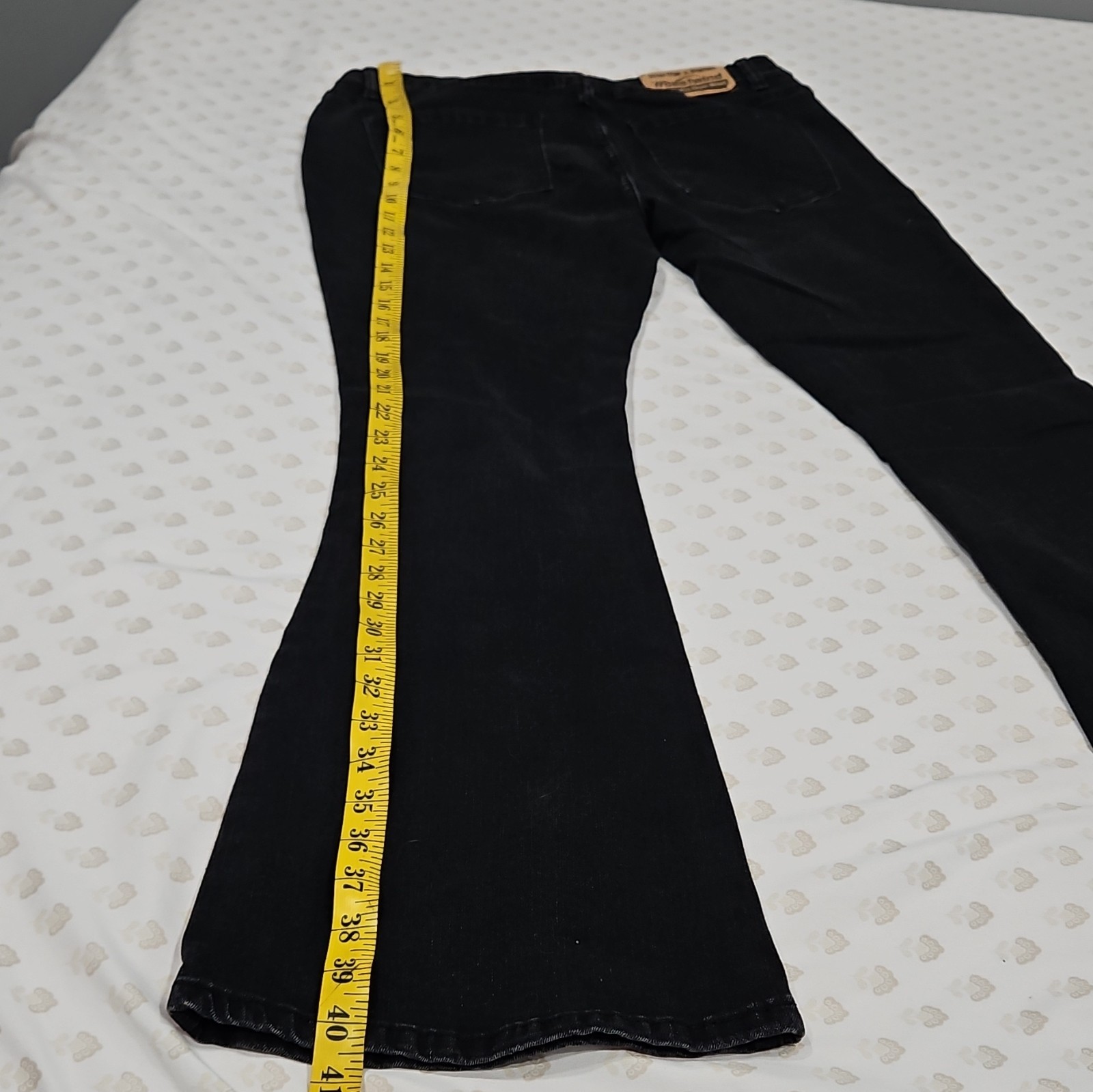 bestwind Women’s Flared Slim Fit Dark Wash Black Stretch Denim Jeans 5-Pocket