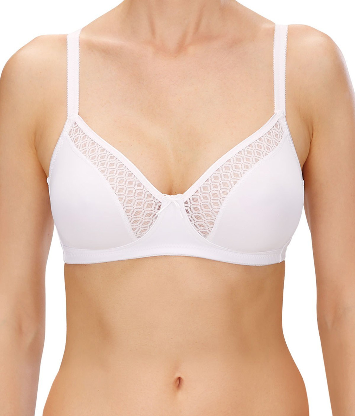 NEW NATURANA Non-Wired Soft Cup Bra Size 34 36 38 40 C D DD White STYLE 5719