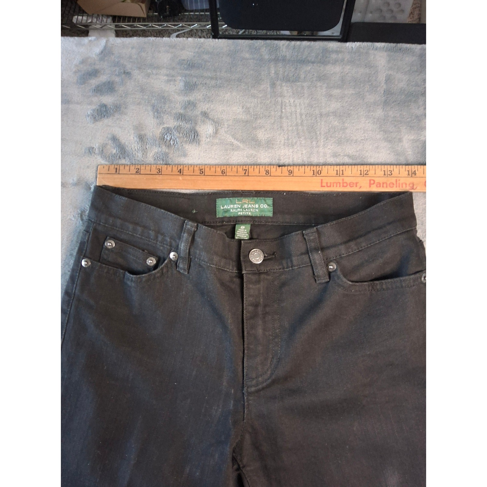 Lauren Ralph Lauren Petite Black Classic Straight Leg Jeans Size 4P Denim Pants