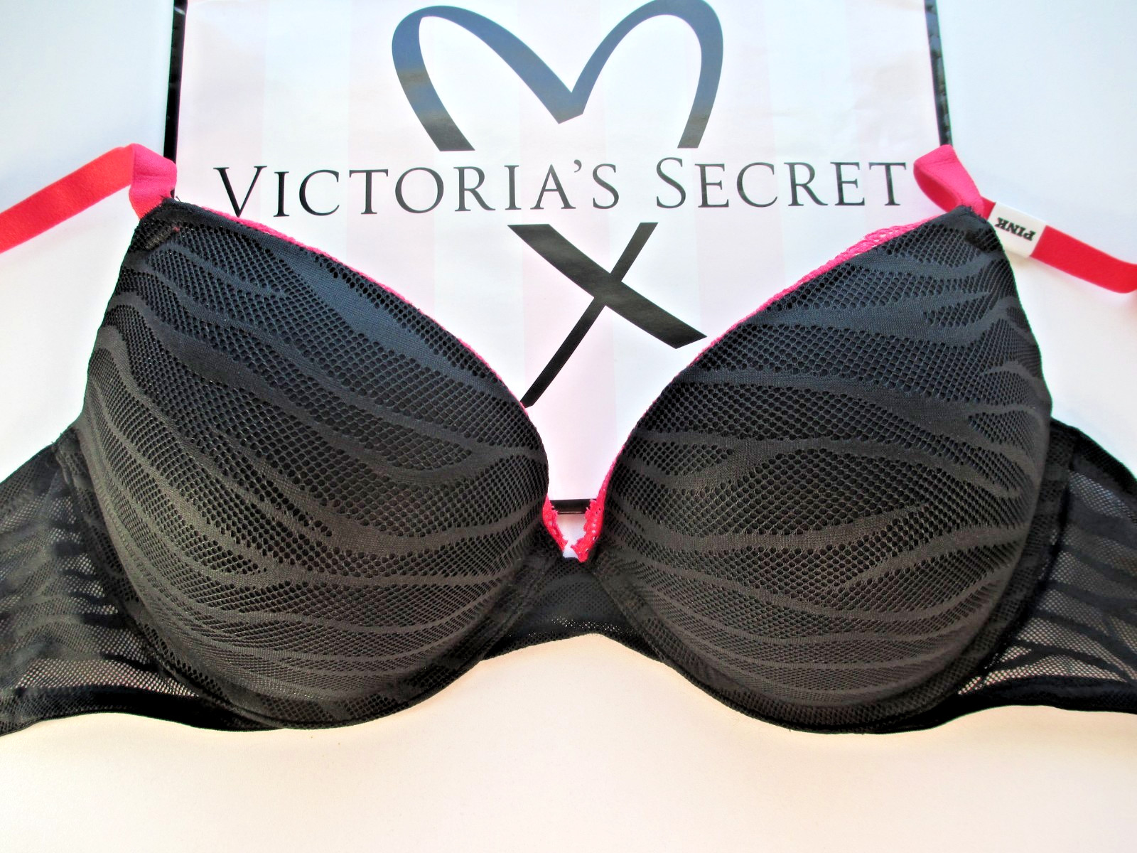 VICTORIA’S SECRET PINK Super Push-Up Bra NWT Black 34B 36B 36C 38B 38C 38D 40B