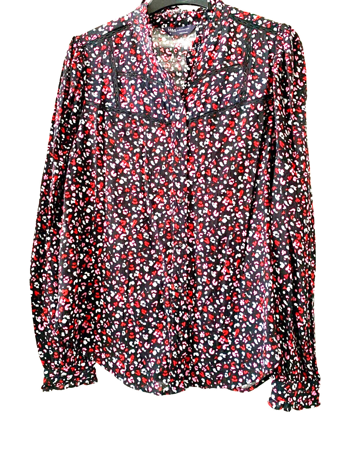 M&S Blouse / Top Size 6 Black Pink Red White Mix – Marks & Spencer – New