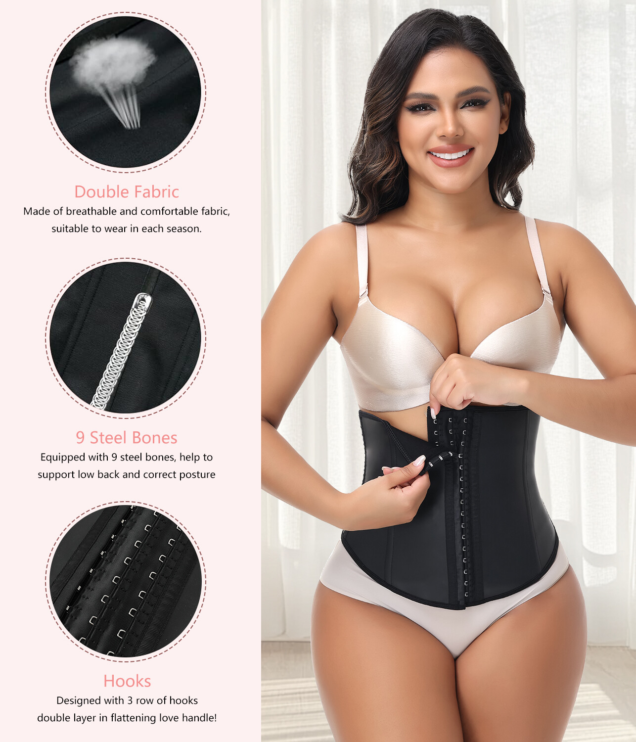 Latex Waist Trainer Corset Tummy Control entrenador de cintura Fajas Body Shaper