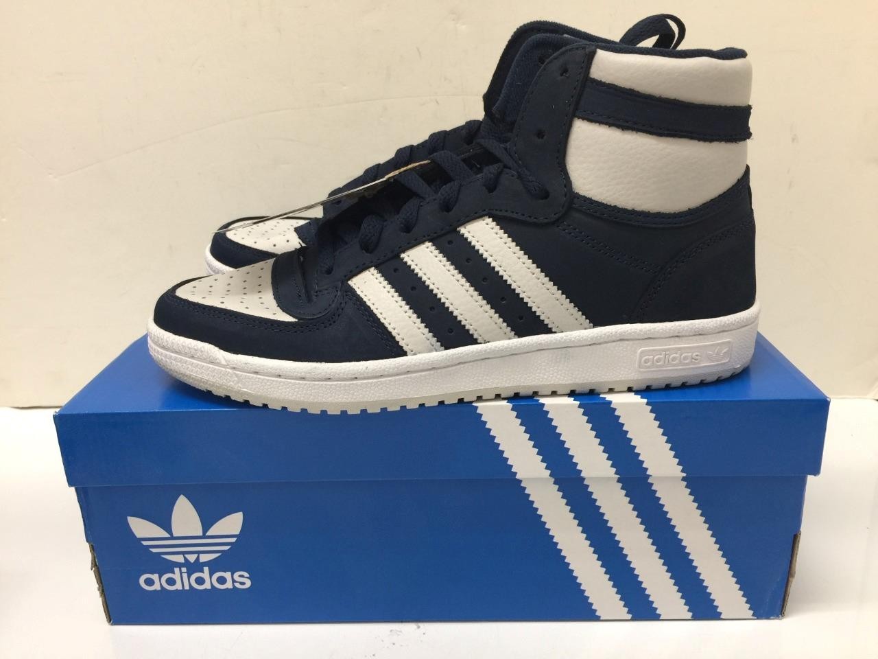 MENS ADIDAS TOP TEN RB LEATHER SKATE NAVY BLUE GREY RETRO BASKETBALL SHOES Sz 7