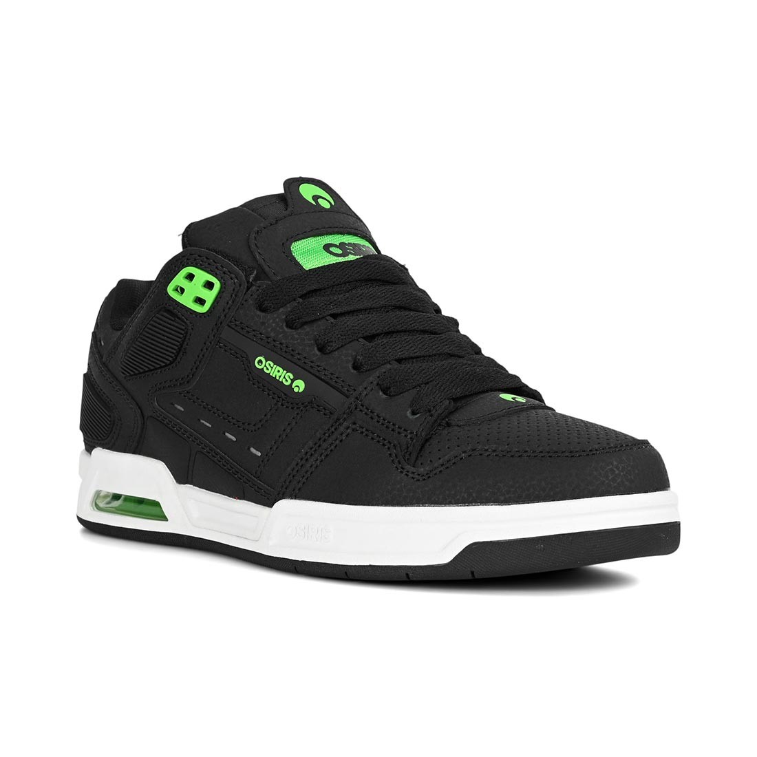 Osiris Peril Skate Shoes – Black/Black/Green
