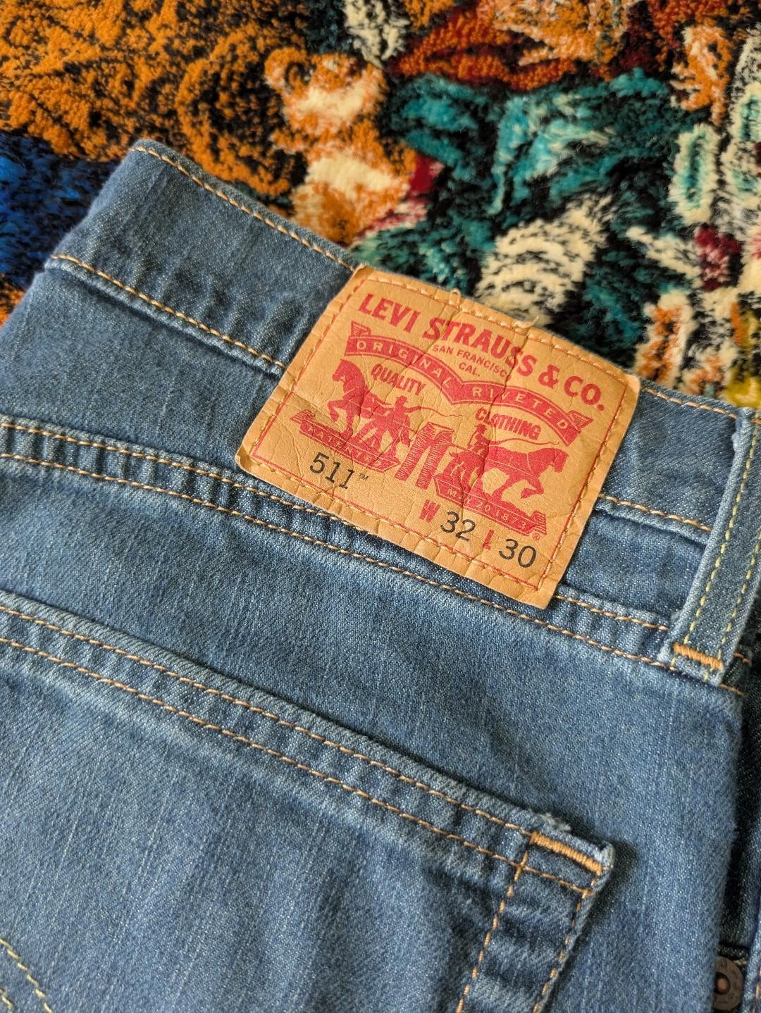 Levi’s 511 32×30 Men’s Stretch Blue Denim Jeans Slim Fit Levi Strauss Pants
