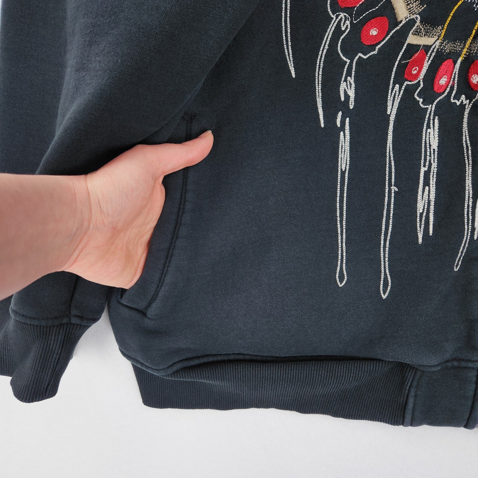 Avirex Jacket Mens 3XL Black Vintage Native American Embroidered Full Zip Hoodie