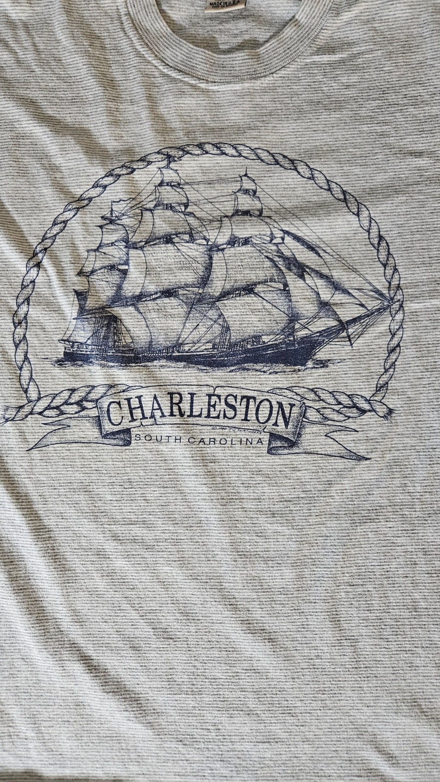 1990 Charleston South Carolina Cal-Cru Adult L Shirt Ship Vintage