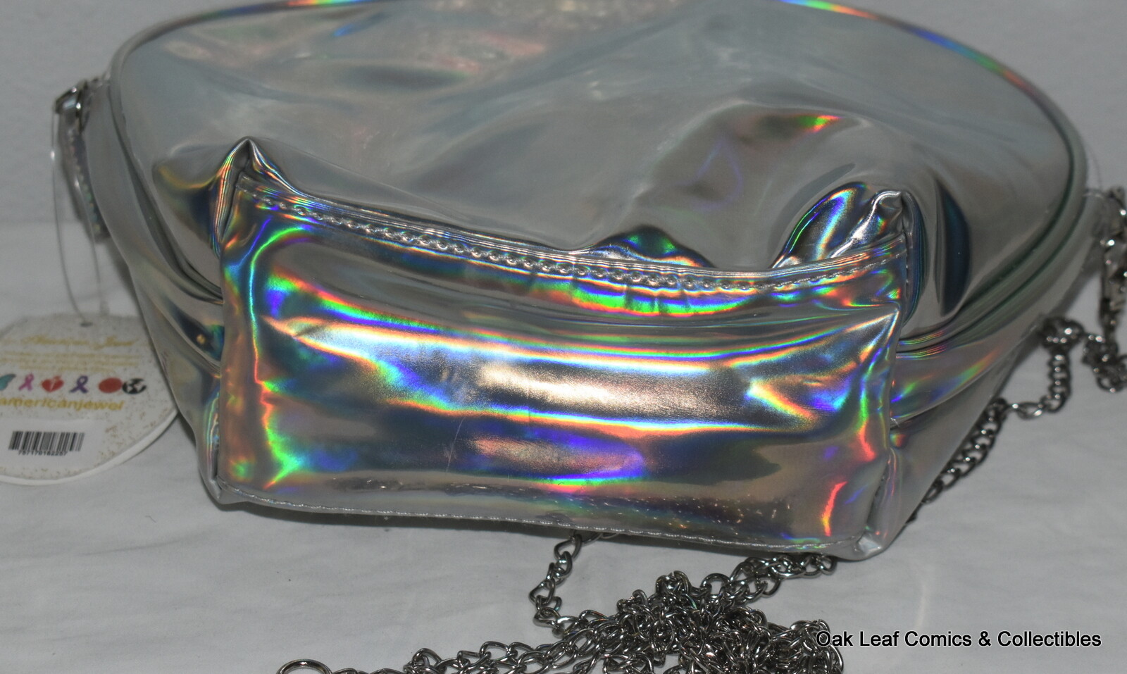 Medium Iridescent Cat Purse & EARS! with strap 10X7X3″ NWT Halloween