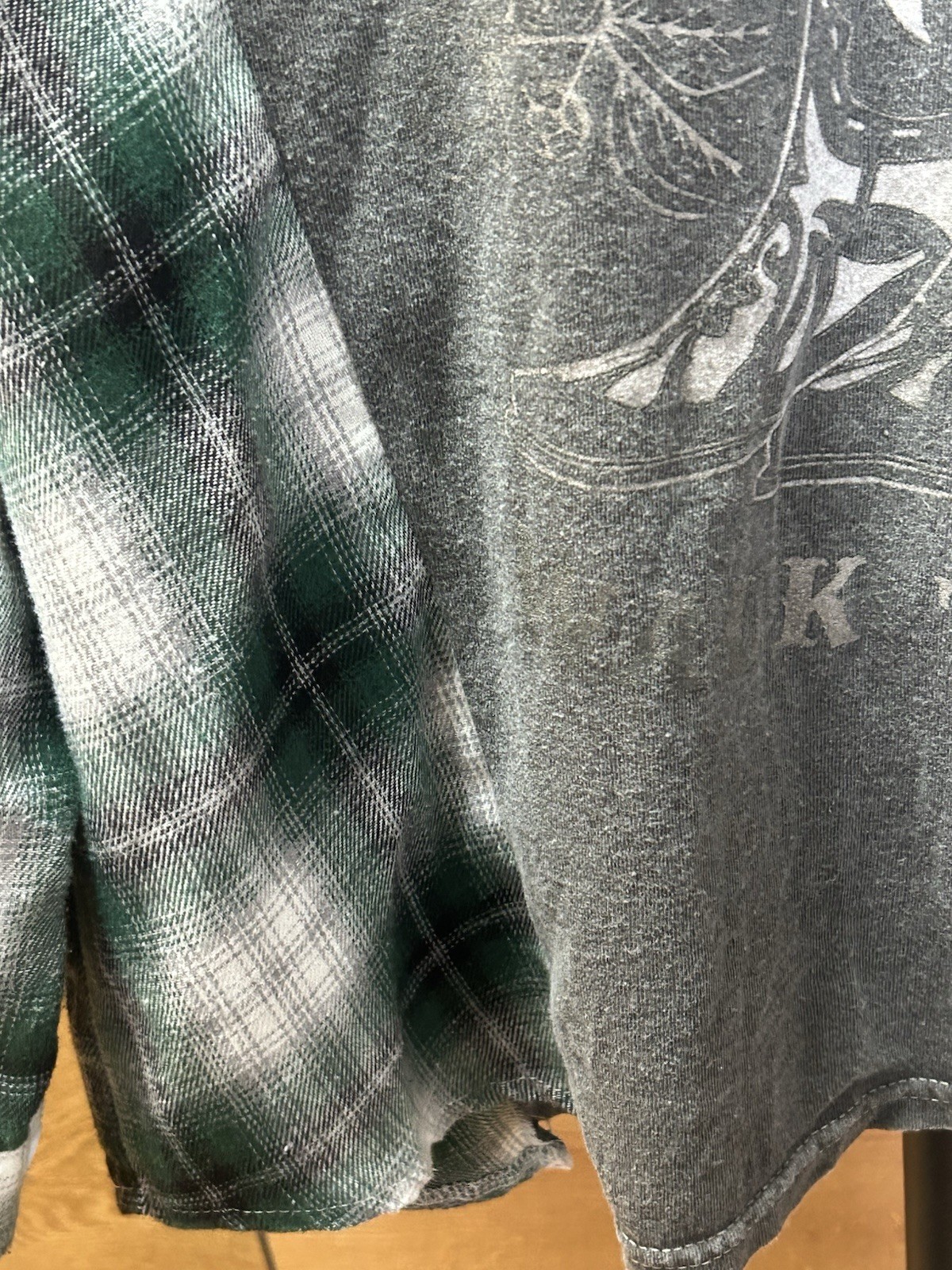 Custom Made Flannel/Johnny Cash Shirt Cowboy Boot Design Women’s Small