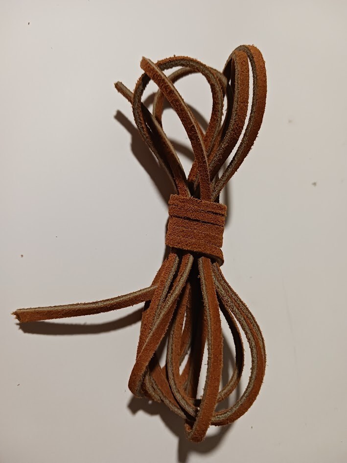 Medium Brown – 1/8 x 72 inch Suede Leather Boots Shoes Lace – Pair (2 Laces)