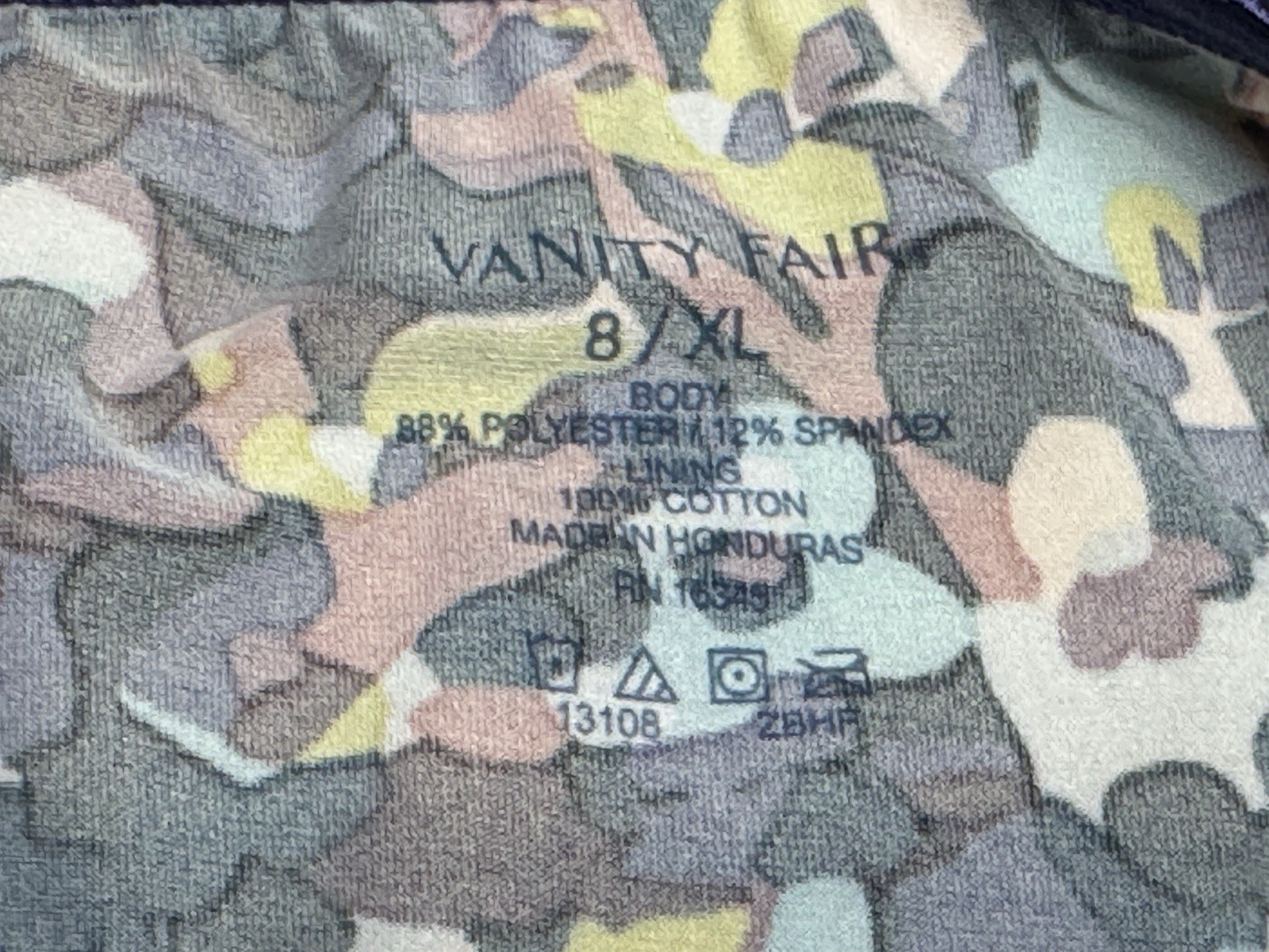 2-Vanity Fair 8/XL Illumination/Comfort Plus Hi Cut Panties #13108 & 13164 Asst