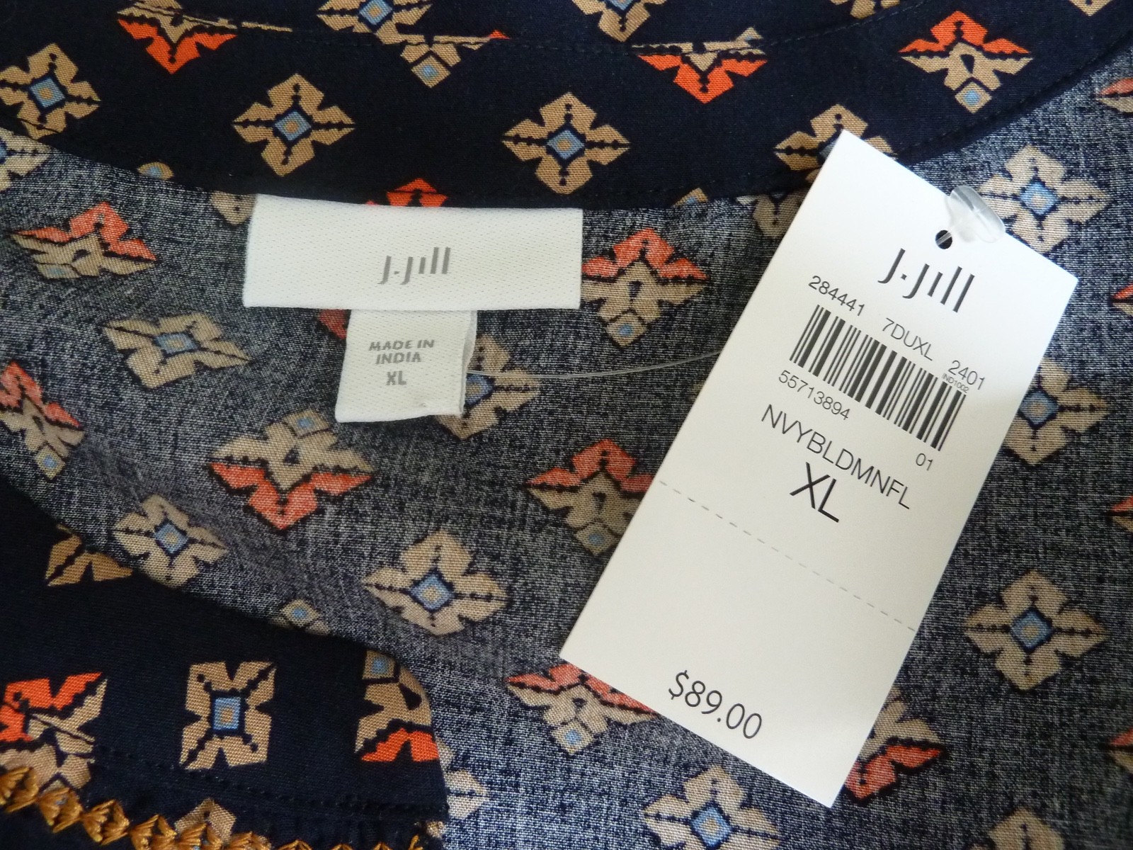 NWT J. JILL Sz XL 18/20 Pullover Viscose Rayon Blouse V-Neck Office Career
