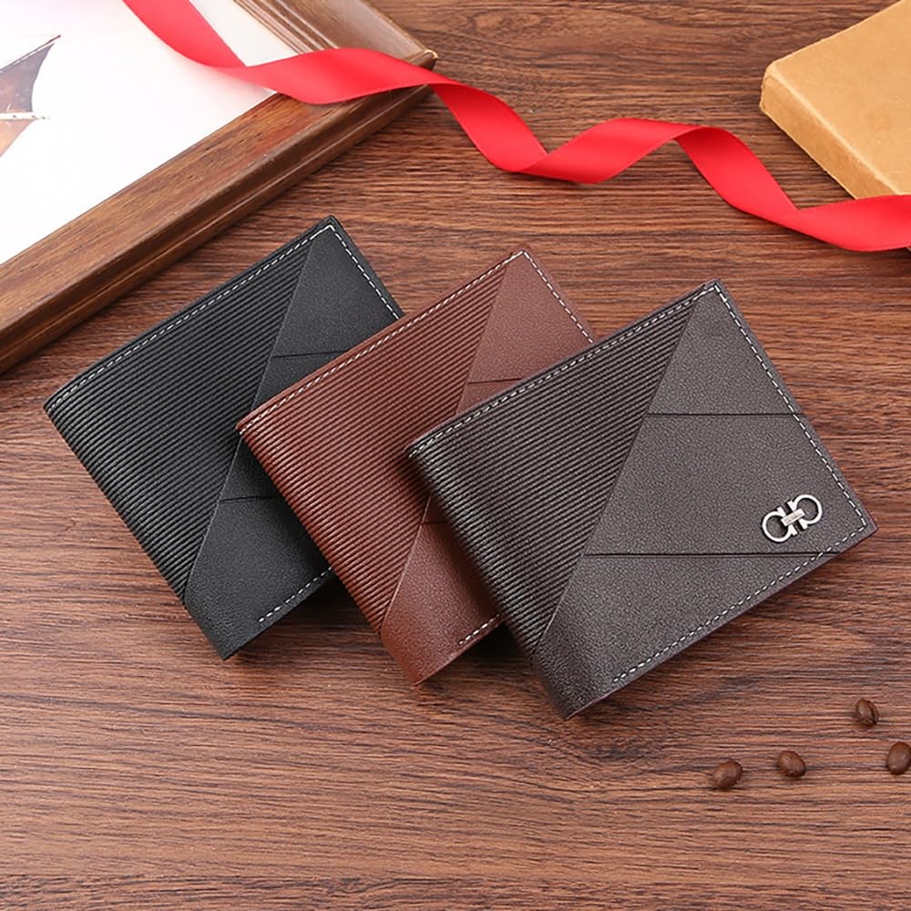 MUFANDUO Slim Wallet for Men with Money 4.68 x 3.75 x 0.6 inches, Coffee d