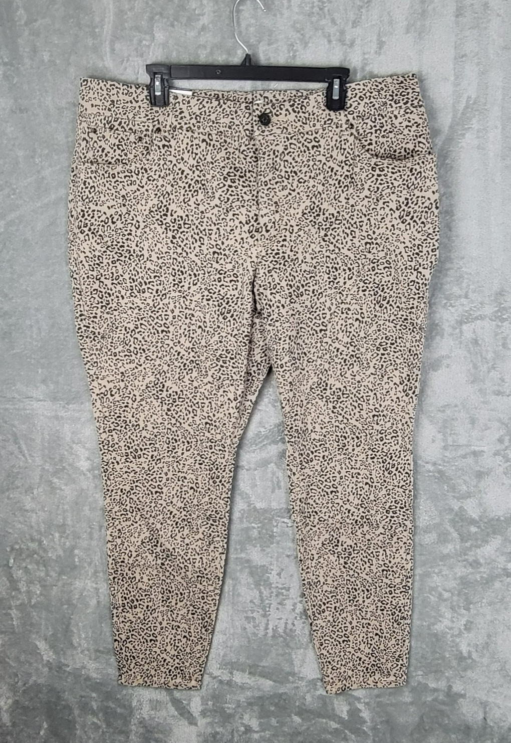 Seven7 Tummyless High Rise Comfy Stretch Skinny Jean Womens 20W LEOPARD