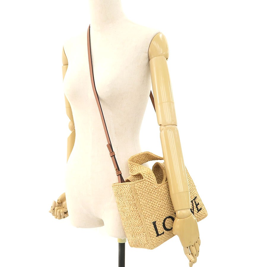Loewe Loewe Font Tote Small (Raffia) A685B59X03 Beige Tote Bag #SAB16950