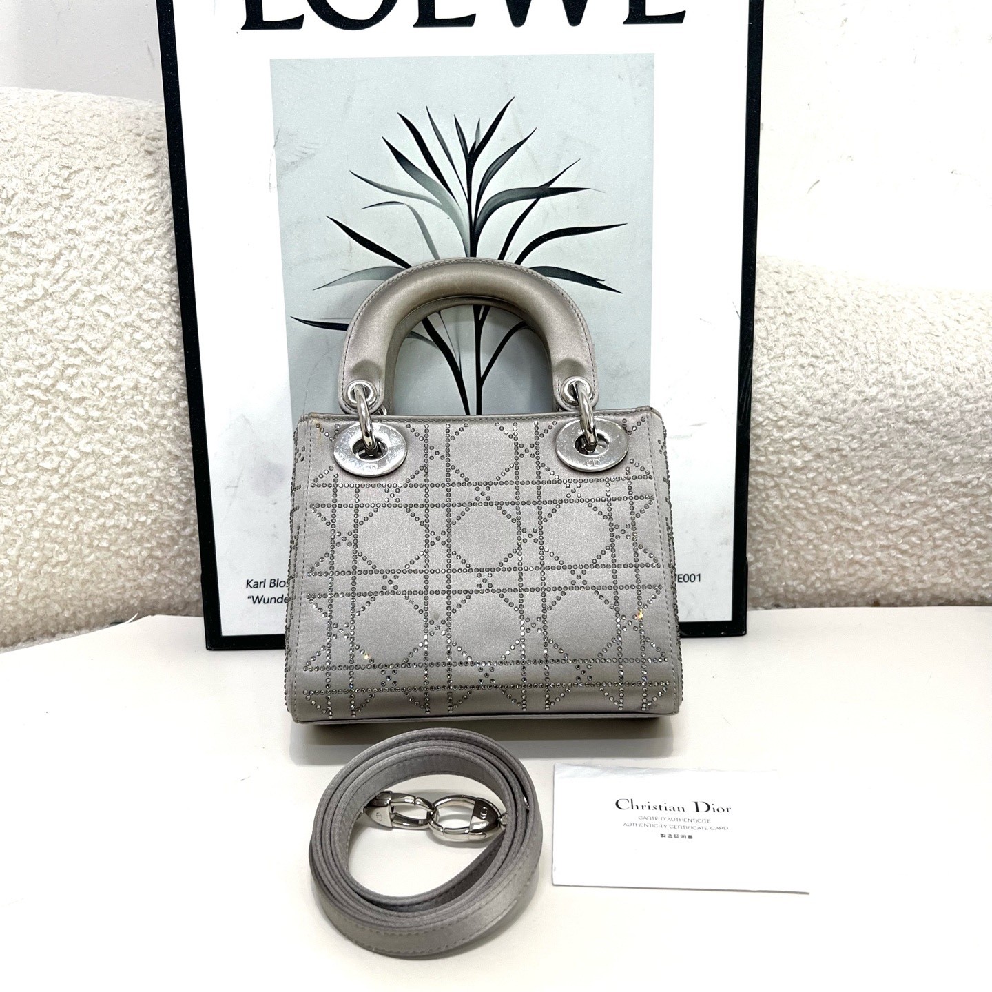 Dior Pre-Owned Authentic Satchel Silver Base length: 17 Silver