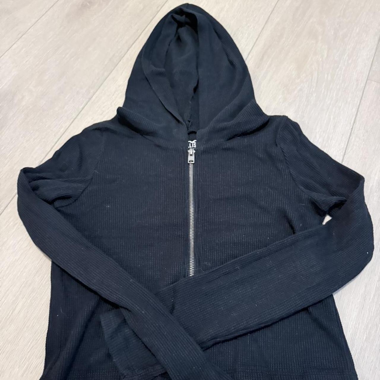 Hollister black pullover zip-up
