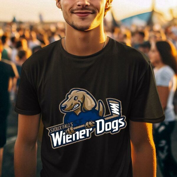 Sioux Falls Stampede Hockey Wiener Dogs Logo Shirt Short Sleeve Unisex Tee S-5XL
