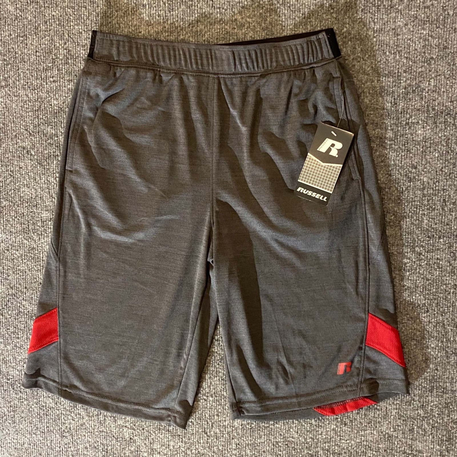 Russell Athletic Shorts Boys XL 14-16 Greystone DriPower360 Athletic Trim Red