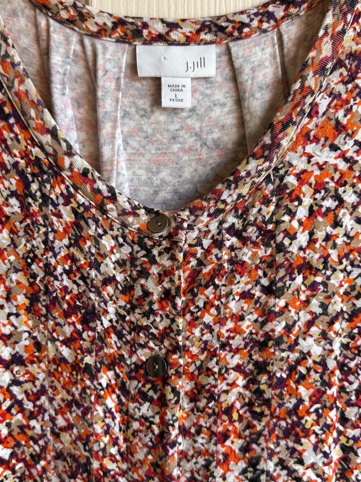 NEW! JJill All Occasions Brown/Orange Dress Petite Size 14 w/ 3/4″ Sleeve