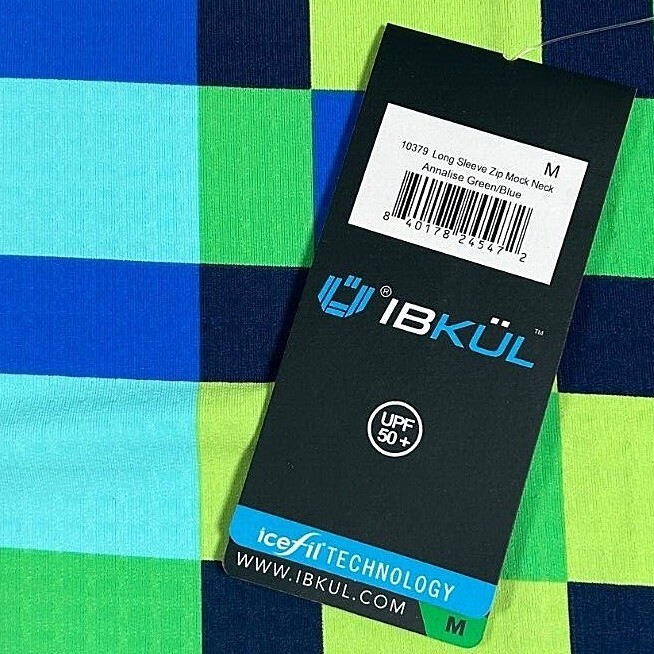 IBKUL Golf Tennis 1/4 Zip Pullover Shirt XS S M L Blue Green Long Sleeve Y1