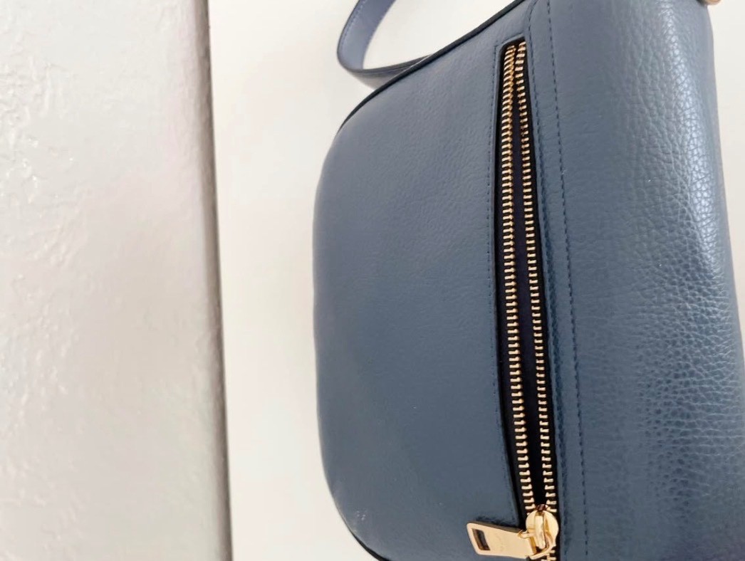 coach blue handbag cross body