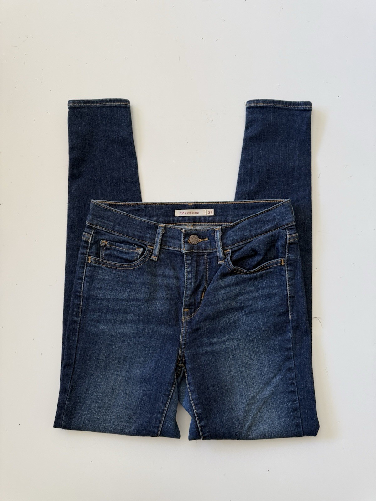 Levis Strauss 710 Super Skinny Jeans Blue Stretch Women’s 27×27 Good Condition👖