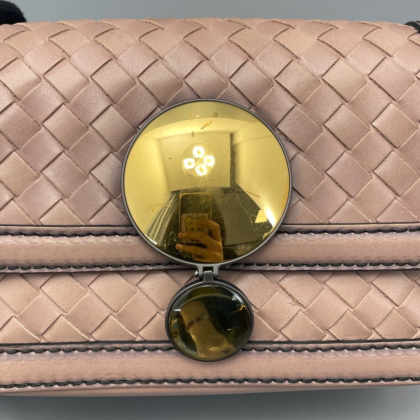 Bottega Veneta Pre-Owned Authentic Chain Bag Pink 17*11*6cm